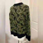Joie  $278 Wool Junot Crewneck Pullover Caviar Green Black Sweater Twee Preppy Photo 1