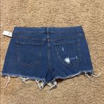 Old Navy  Women's Mid Rise Boyfriend Blue Distressed Denim Shorts Photo 3