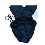 ANDIE NWT  The Belmar One Piece V Neck Swimsuit Removable Cups L Black #2915 Photo 11