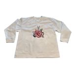 Vintage Warner Bros Looney Tunes Fleece White‎ Sweatshirt Bugs Bunny Embroidered White Size XL Photo 1