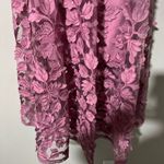 Helsi Florence Strapless Floral Sequin Pink Orchid Dress XS Midi 3D Applique Photo 4