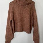 Old Navy brown tan knit sweater turtleneck style fall trendy women size small Photo 0