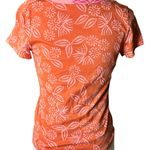 Sigrid Olsen  Floral beaded V-Neck Orange Pink Women's Top medium petite Photo 3