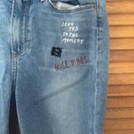 Paige Hoxton Ankle Caprice Embroidery Vintage 90s Punk Blue Ripped Jeans Sz 29 Photo 4