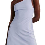 Abercrombie & Fitch Abercrombie One Shoulder Traveler Mini Dress Built In Shorts Periwinkle Blue XS Photo 0