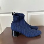 ZARA Trafaluc Contrasting Blue/Black Sock Ankle Boots Size 39 (US 8) New Photo 1
