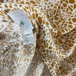 Loft XS Abstract Print Flowy Cottagecore Peasant Top Modest V Neck Ruffle Wrist Photo 6