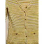 Trina Turk  yellow cable, net sweater, cardigan, size S petite ￼ Photo 2