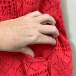 Parker Ashton Sleeveless Tie-Back Eyelet Crop Red Jumpsuit Photo 6