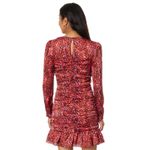 En Saison Razzalind Mini Dress size M NWT Ruched Raspberry Leopard Long sleeve Orange Size M Photo 2