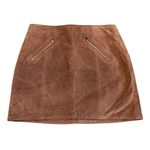 BLANK NYC Mini Skirt Womens 26 Brown Leather Zip Pocket Boho Chic Festival Photo 2
