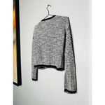 Club Monaco Black White Button Front Buttons Fringe Cardigan Sweater Size Medium Photo 5