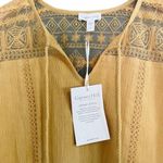 Garnet Hill NWT Top Organic Cotton Lace Trim Peasant Blouse Yellow Size 2 NEW Photo 3