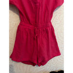 Cupshe Pink Romper Drawstring Waist Collar Open Back Photo 1