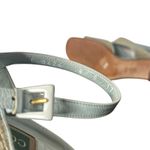 Cole Haan Vintage  Woven Chunky Block Heel Sandals Leather‎ Blue Womens Size 8 Photo 9