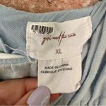 Girl And The Sun Collette Crop Top High Neck Keyhole Back Women’s XL Blue Ruffle Photo 3
