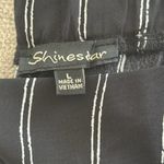 Shinestar Black/white Stripe Wide leg Pant L Photo 4