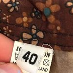 Brown Floral Print 100 Cotton Retro Style Long Sleeve Button Front Shirt Size 40 Size M Photo 4