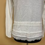 🛍️ Atwell Spa White Cotton Frayed Tiered Long Sleeve Top Leah Tee Size S Photo 2