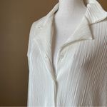 Storets  | White Micro Accordion Pleated Blouse Sz S/M Photo 1