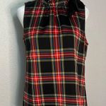 J.Crew Factory Plaid Sleeveless Ruffle Neck Blouse Size XS Photo 0