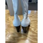 Stella McCartney Riding Boot Women's 9.5 White Leather Mid-Calf Square Toe S51 Photo 9