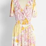 Modcloth [] Marvelous Flower Medley Surplice V-Neck Floral Ruffle Mini Dress XL Photo 0