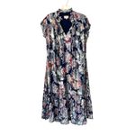 Ciebon Hilma Metallic Silver Blue Floral Dress size XL NO BELT Photo 2