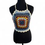 Say What? Say What NY Crochet Multi-coloured Halter Top Sz S Photo 1