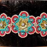 Anthropologie NEW - Colorful Beaded Floral Gold & Rhinestone Headband Headwrap Bohemian Chic Photo 1