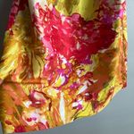 J.Crew  100% Silk Floral Strapless Dress Yellow Pink Orange Watercolor Print 4 Photo 4