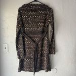 Hazel Brown Patterned Long Sleeve Cowl Neck Knit Dress Fair Isle Print Small S Photo 5