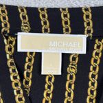 MICHAEL Michael Kors Blouse‎ Womens L Black Gold Chain Print Casual Party Office Size L Photo 6