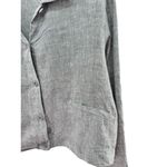 Eileen Fisher  Yarn-Dye Hanky Organic Linen Crop Jacket in‎ Gray Size Medium Photo 1