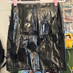 Forever 21  black vinyl or faux leather mini skirt with a front zipper closure Photo 0