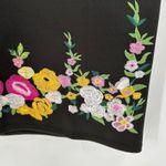 Catherine Malandrino Black Embroidered Flower Career Pencil Skirt Size 12 Photo 2