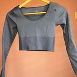 Aerie Blue Ribbed Long sleeve Athletic Top Photo 1