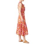 Warm Sierra Midi Dress Women's Size 3 Pink Orange Floral Ruffle Sleeveless RTR Size L Photo 12
