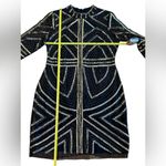Gianni Bini  Women’s Black & Gold Mockneck Beaded Sheath Dress Size‎ 10 Photo 7