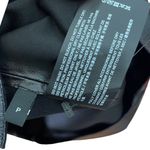 Theory  Black Paper Faux Leather Button Front Triangle Shift Dress Size P Petite Photo 9