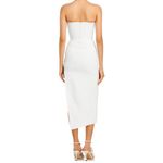 DAVID KOMA Glass Embellished Strapless Crystal Trim Dress, Size 2 New w/Tag White Photo 2