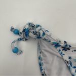 Shoshanna  Bikini Bottoms Triangle String Tie Waist Blue Floral NWT Size Small Photo 8