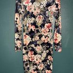 Rachel Roy Blue Floral Velvet Over The Knee long Sleeve Dress Pink Photo 2