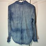 Bella Dahl  Denim Plaid Button Down Shirt Tail Blouse Tunic‎ Split Back Tencel XS Photo 3