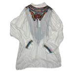 Johnny Was  - Biya Astry Embroidered Rayon Blouse in White Photo 3