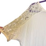 Zenana Outfitters  Cream Lace Sleeve Top Photo 4