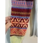 Free People  Mixed Knit Cowl Neck Sweater S Boho Patchwork Fair Isle Sleeve Prism Photo 1