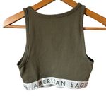 American Eagle  High Neck Crop Tank Top, Logo Band, medium, army green Photo 1