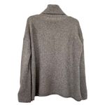 All Saints Tan Silver Metallic Thread Roll Neck Oversized Wool Blend Sweater S Photo 4