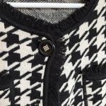 Sutton Studio Houndstooth Black White Cardigan 100% Merino Wool Petite Small‎ Size undefined Photo 2